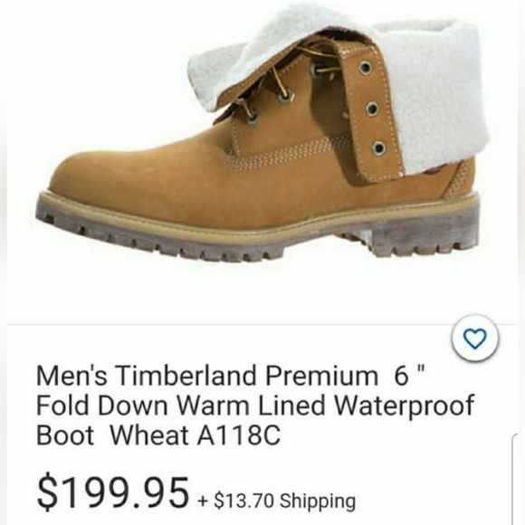 Timberland Nubuck Men\'s Fold-Down Waterproof Wheat Boots Size 11 main image 4